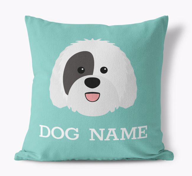 {dogsName}'s Icon: Personalized {breedFullName} Canvas Pillow